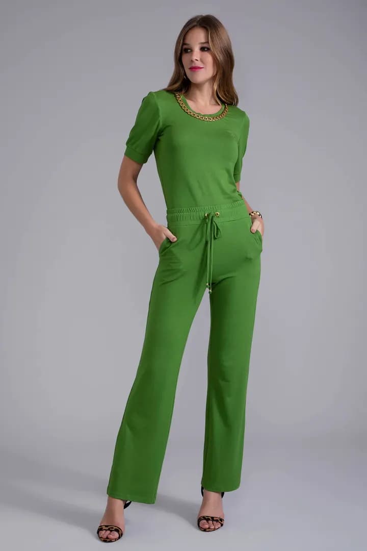 Aerolook Calça E Blusa Corrente Decote