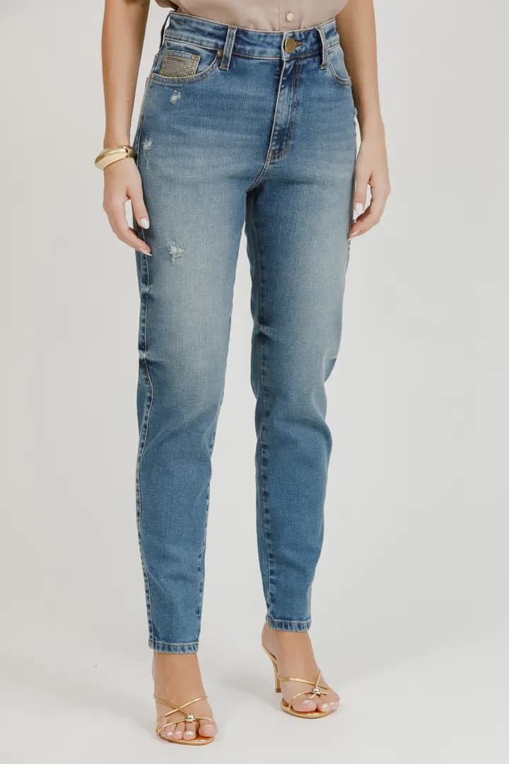 Calça Feminina Jeans Valentina Skinny - Jeans Médio