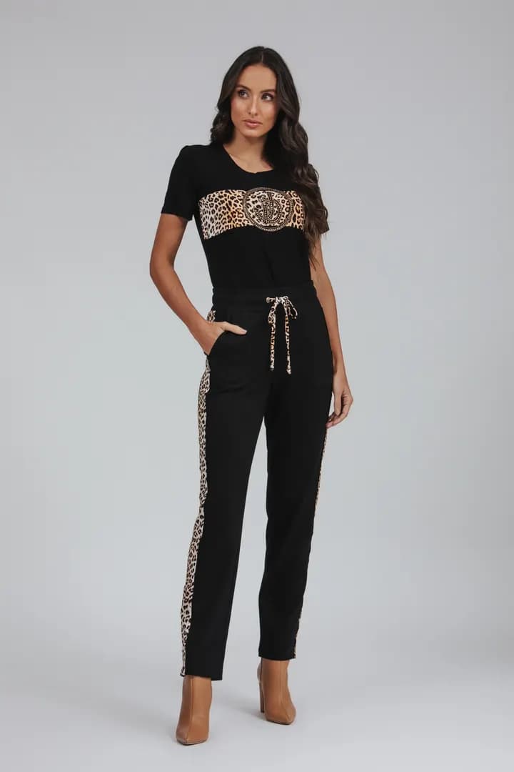 Aerolook Calça E Blusa Detalhe Onça