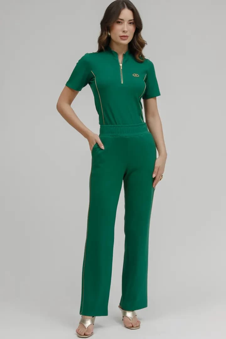 Aerolook Calça E Blusa Com Zíper E Vivos